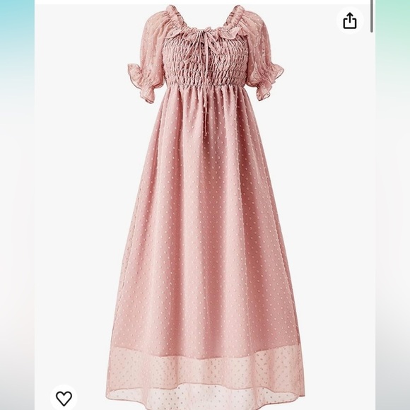Dresses & Skirts - Women Off Shoulder Boho Flowy Swiss Dot Smocked Maxi Dress Lined